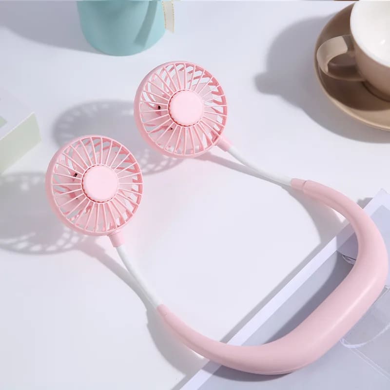 Mini Ventilador de Pescoço Hands-Free Portátil Compacto e Confortável